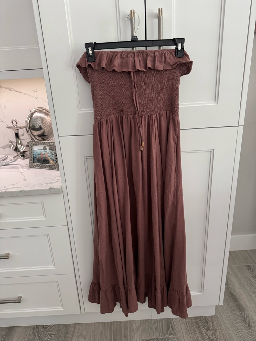 Free People Strapless Maxi Dress in Dusty Rose